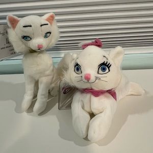 Disney Store ARISTOCATS MARIE AND DUCHESS Mini Bean Bag Plush